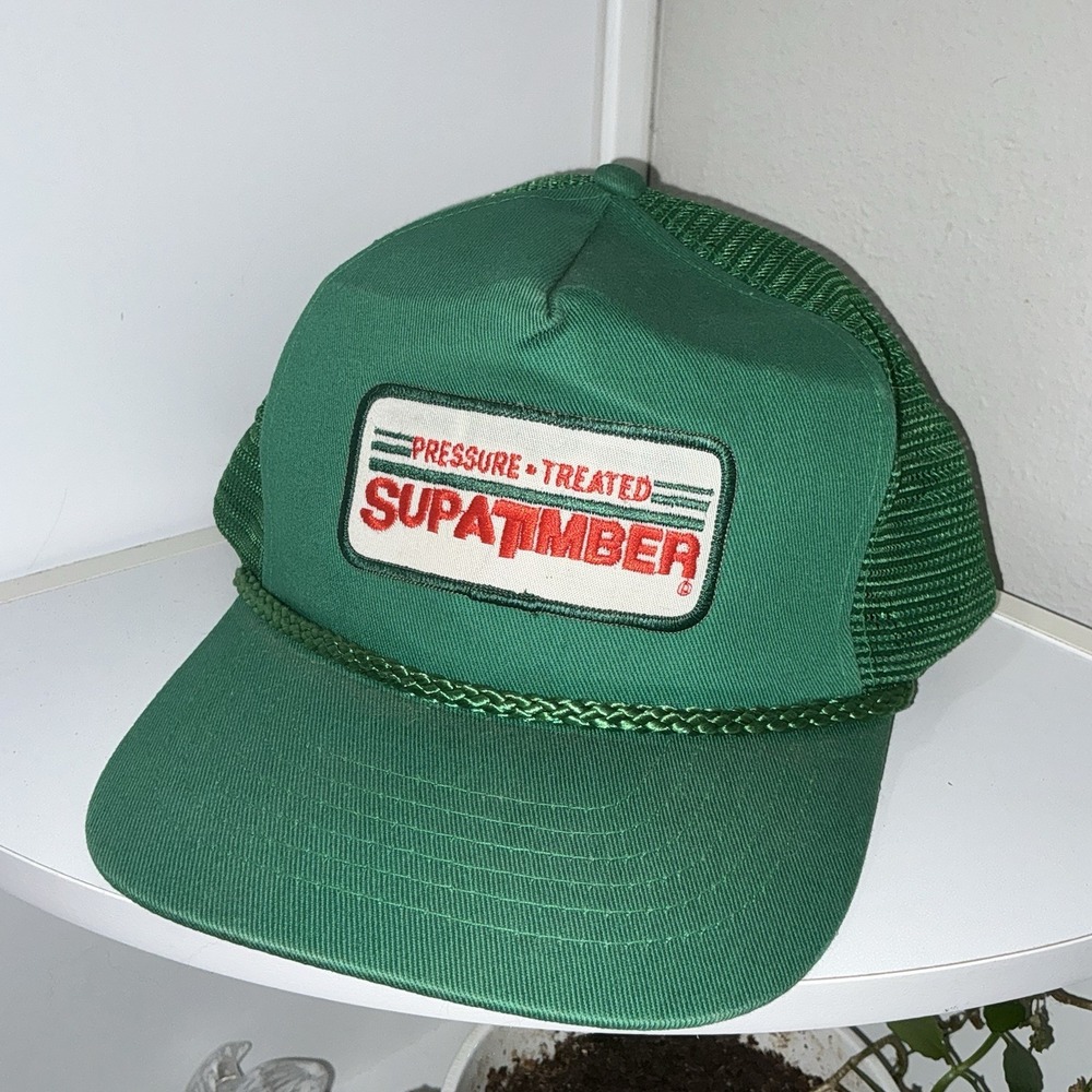VINTAGE PRESSURE TREATED  SUPATIMBER TRUCKERS HAT ROPE SNAPBACK KC BRAND
